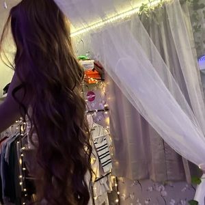 Long Brown Wavy Wigs for Women 26 inch Curly Middle part